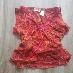red transparent blouse liz claiborne